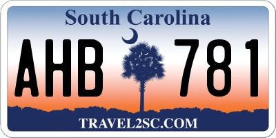 SC license plate AHB781
