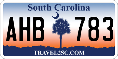 SC license plate AHB783