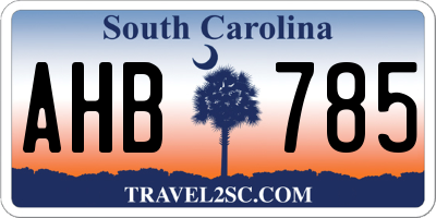 SC license plate AHB785