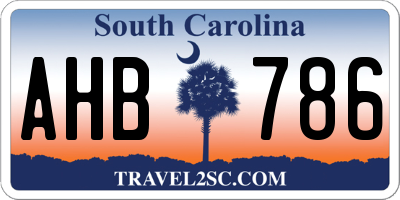 SC license plate AHB786