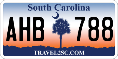 SC license plate AHB788