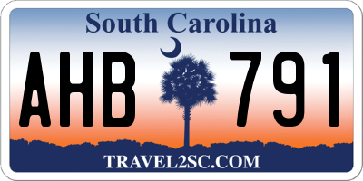 SC license plate AHB791