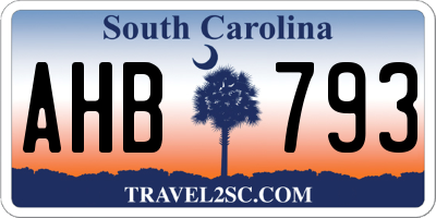 SC license plate AHB793