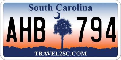SC license plate AHB794