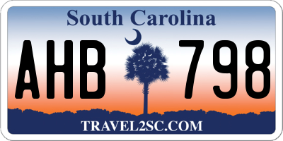 SC license plate AHB798