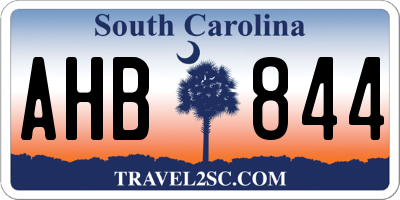SC license plate AHB844