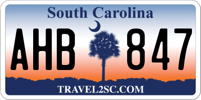 SC license plate AHB847