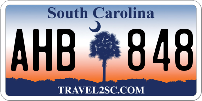 SC license plate AHB848