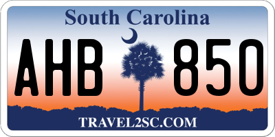 SC license plate AHB850