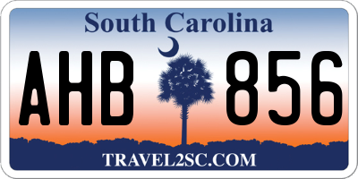 SC license plate AHB856