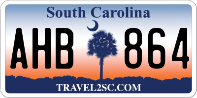 SC license plate AHB864