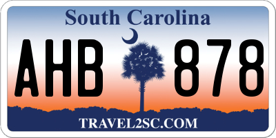 SC license plate AHB878