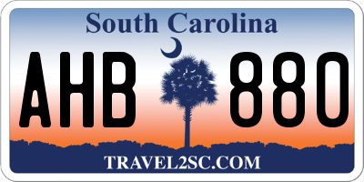 SC license plate AHB880