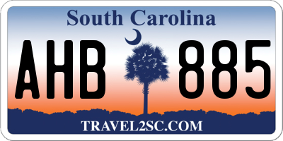 SC license plate AHB885