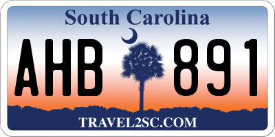 SC license plate AHB891