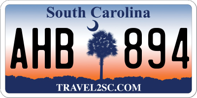 SC license plate AHB894