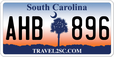 SC license plate AHB896