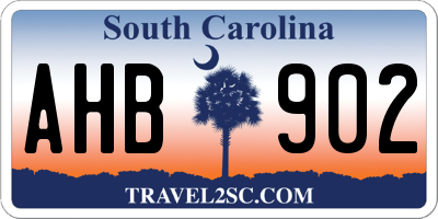 SC license plate AHB902