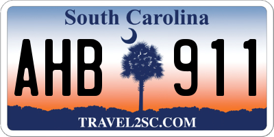 SC license plate AHB911