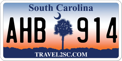 SC license plate AHB914