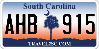 SC license plate AHB915
