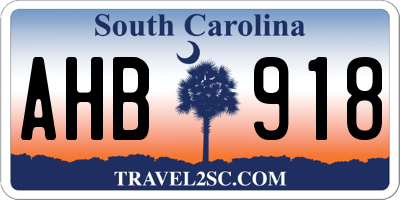 SC license plate AHB918