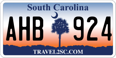 SC license plate AHB924