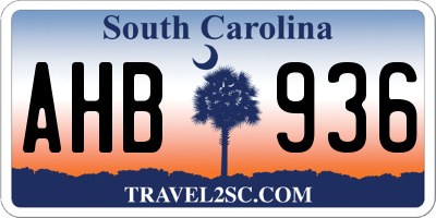 SC license plate AHB936