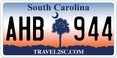 SC license plate AHB944