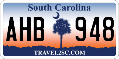 SC license plate AHB948