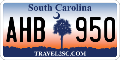 SC license plate AHB950