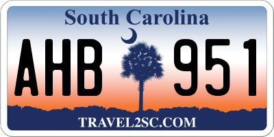 SC license plate AHB951