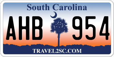 SC license plate AHB954