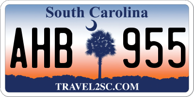 SC license plate AHB955