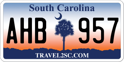 SC license plate AHB957
