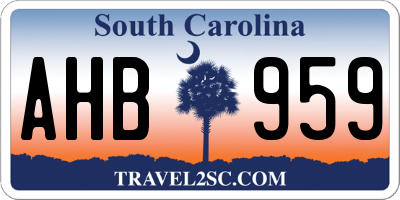 SC license plate AHB959