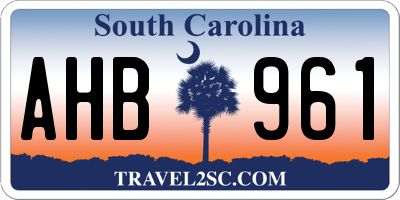 SC license plate AHB961