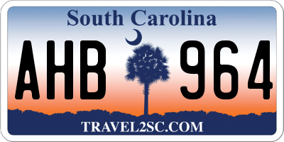 SC license plate AHB964