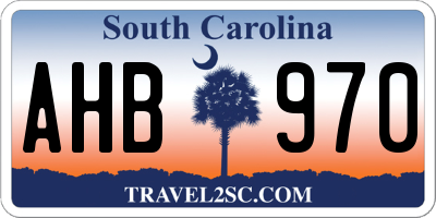 SC license plate AHB970