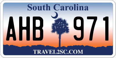 SC license plate AHB971