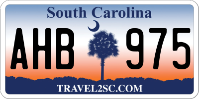 SC license plate AHB975