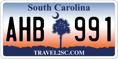 SC license plate AHB991