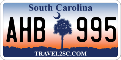 SC license plate AHB995