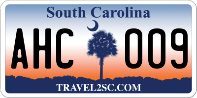 SC license plate AHC009