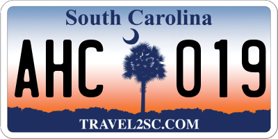 SC license plate AHC019