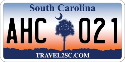SC license plate AHC021