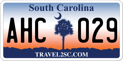 SC license plate AHC029