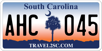 SC license plate AHC045
