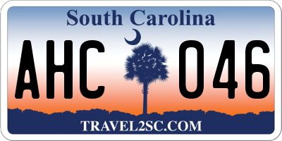 SC license plate AHC046