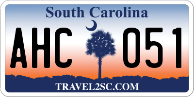 SC license plate AHC051
